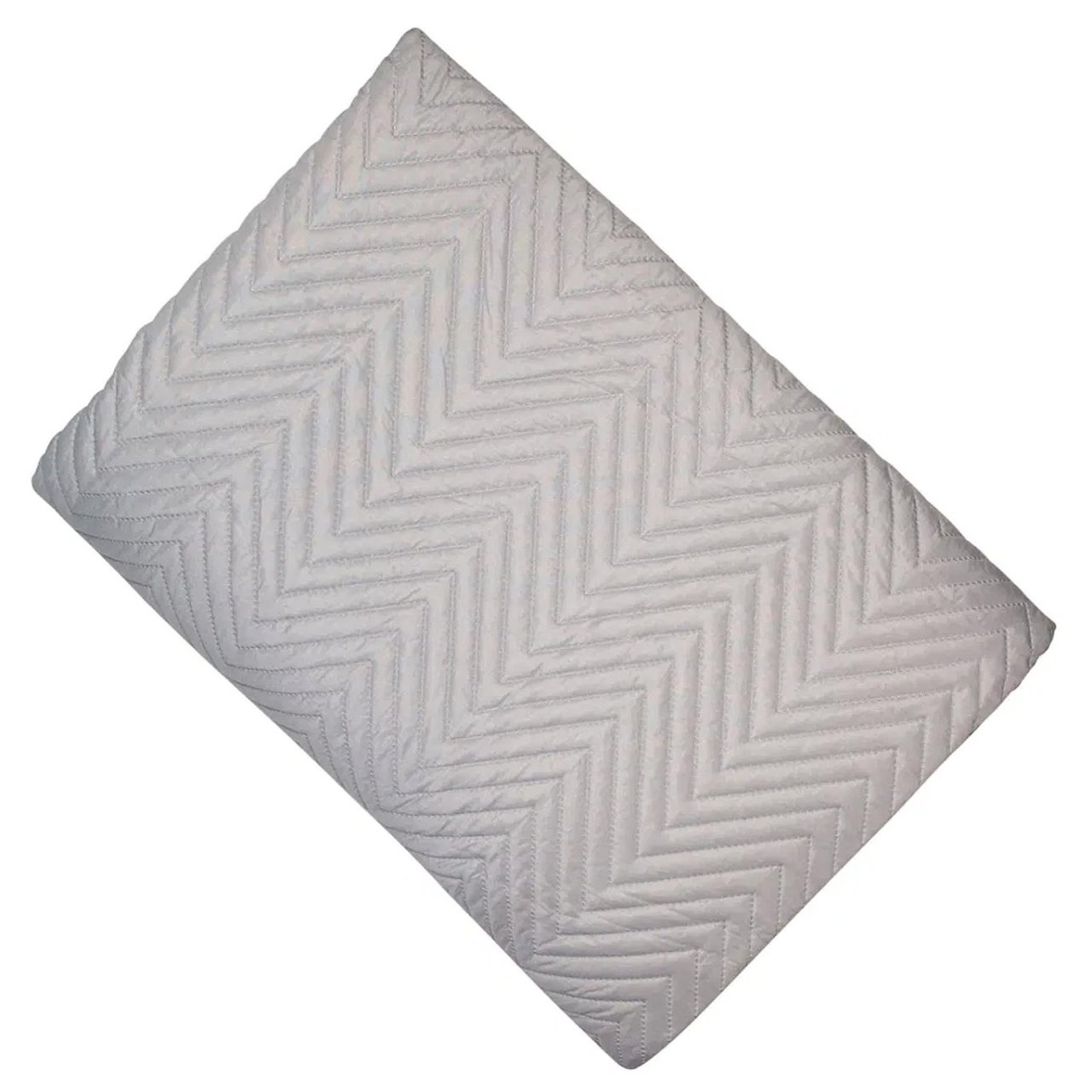 Folded Amelle bed throw revealing its smooth fabric and chevron pattern