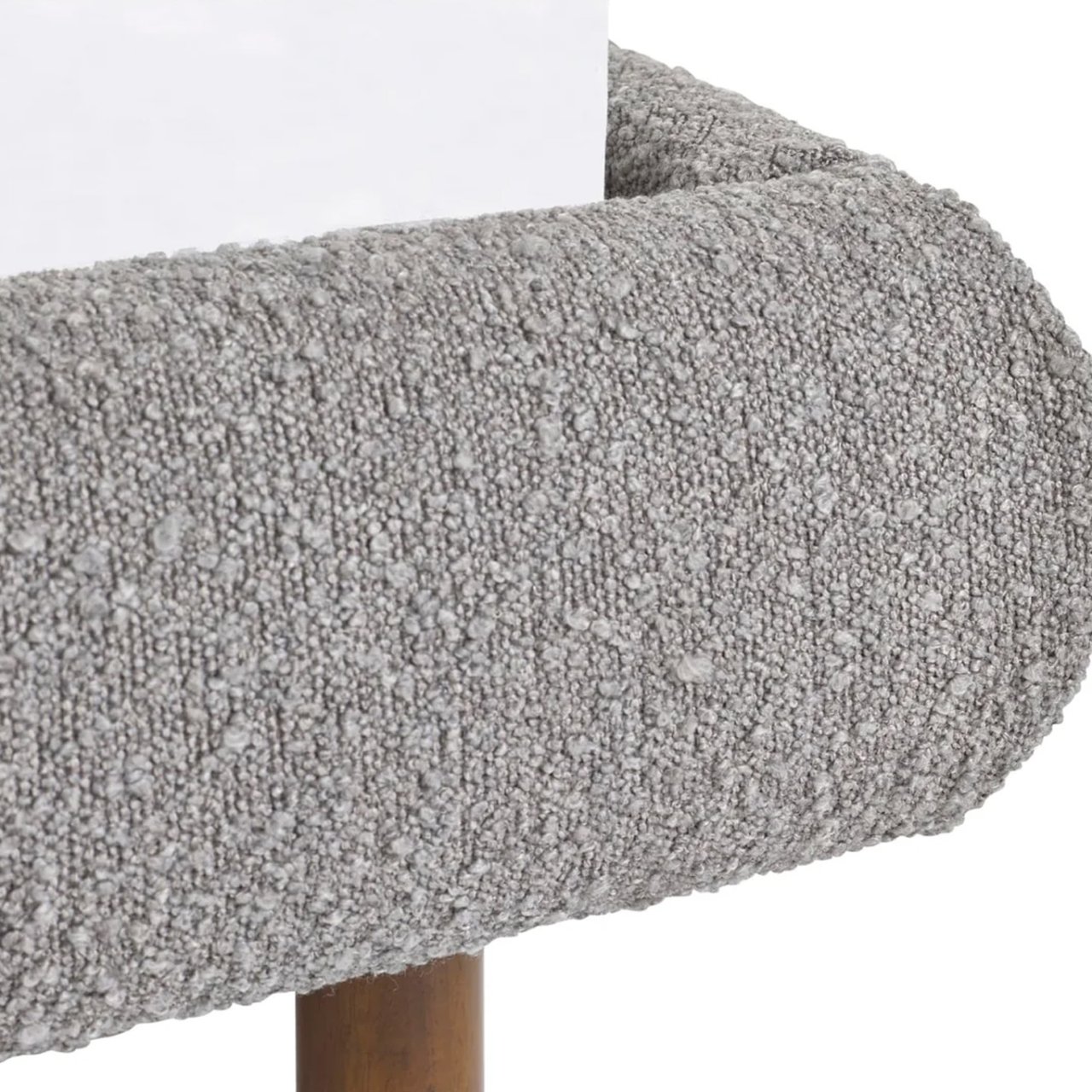 Angle of the boucle fabric at the front of bed