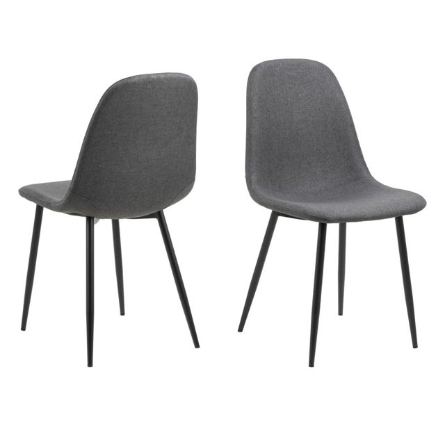 Front and back view of the dining chair showcasing its curved form