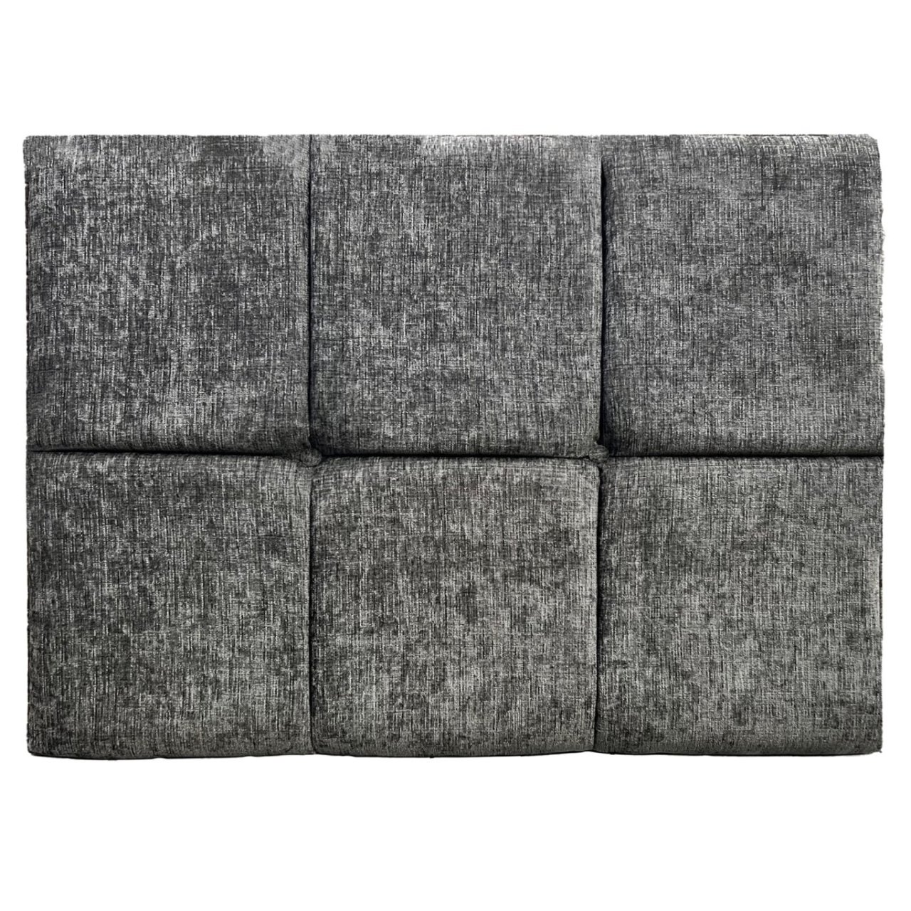 Front view of the Single Eva headboard showing its clean square panelling and button detail