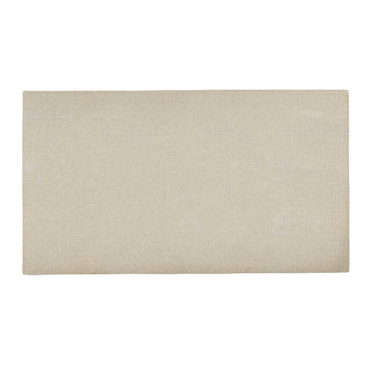 Front view of the upholstered rectangular headboard in bright vanilla colour