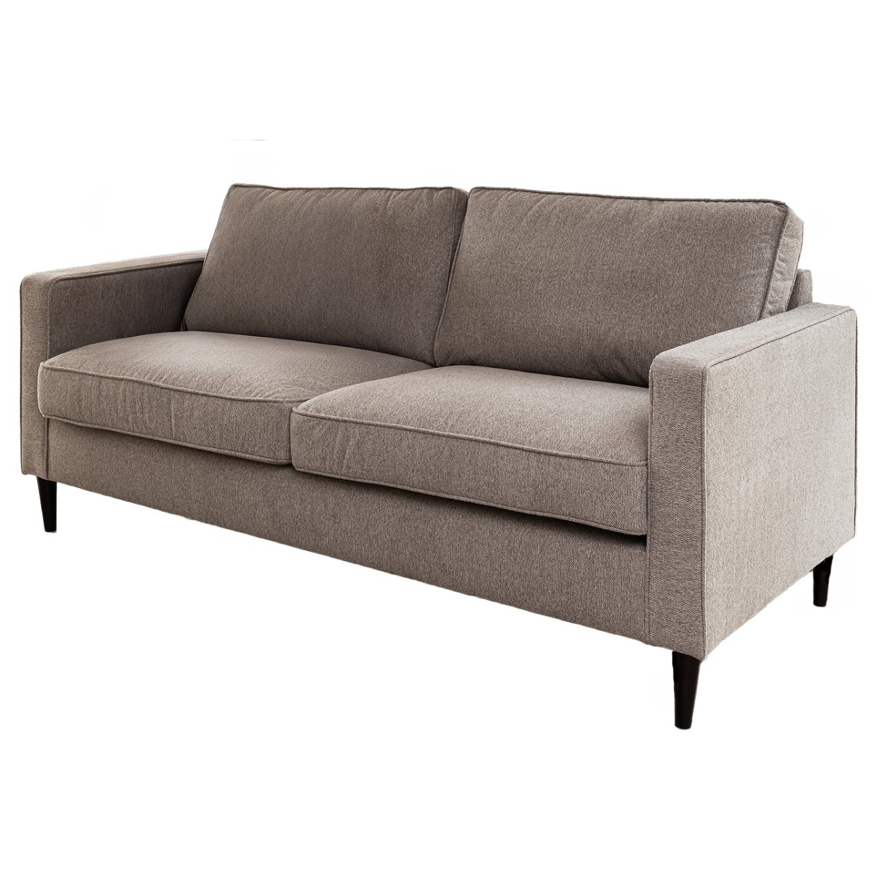 Angled view of the Emma sofa showcasing its clean lines and deep cushions 