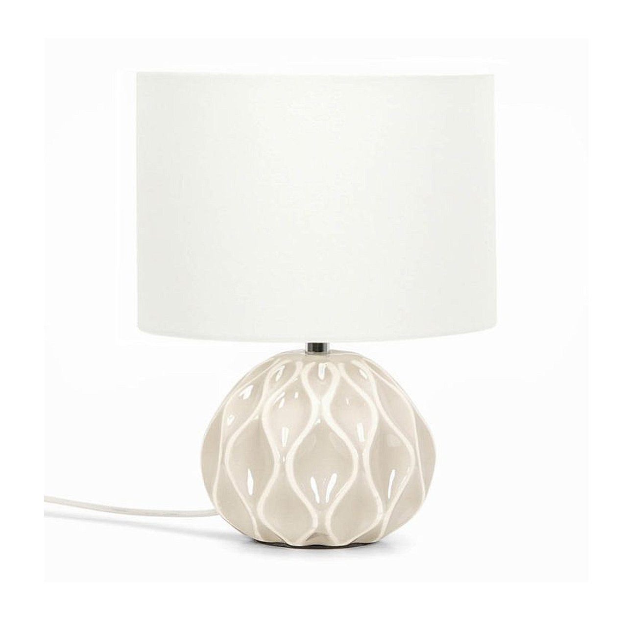 Table lamp with a ceramic textured base