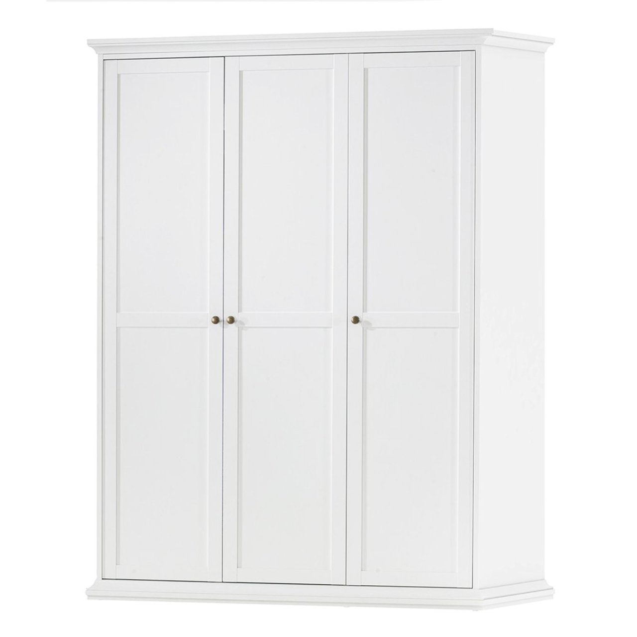 A different angle of the Nice wardrobe in white highlighting its clean aesthetic