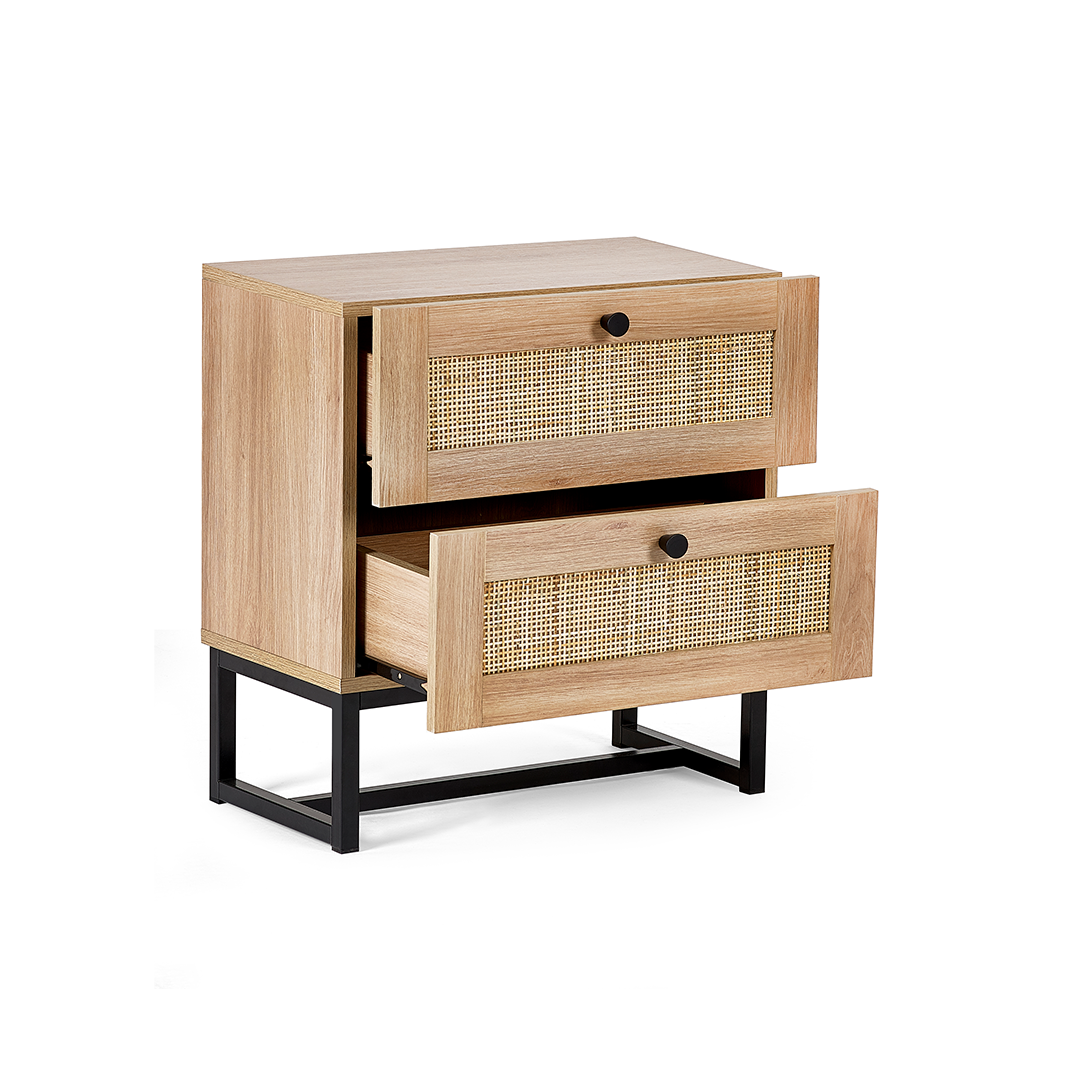 Padre 2 Drawer bedside with open drawers