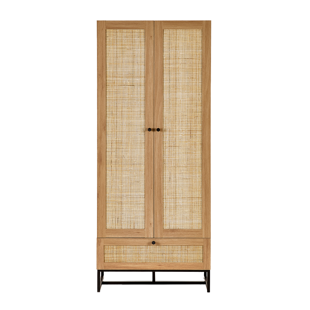 Front view of the Padre Wardrobe in Oak